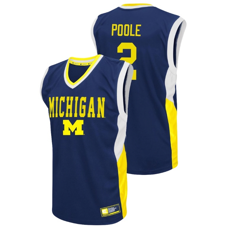 Michigan Wolverines Men's NCAA Jordan Poole #2 Blue Fadeaway College Basketball Jersey PMR8349WP